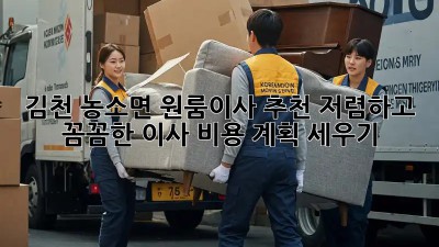 김천 농소면 원룸이사 추천: 저렴하고 꼼꼼한 이사 비용 계획 세우기! ✨